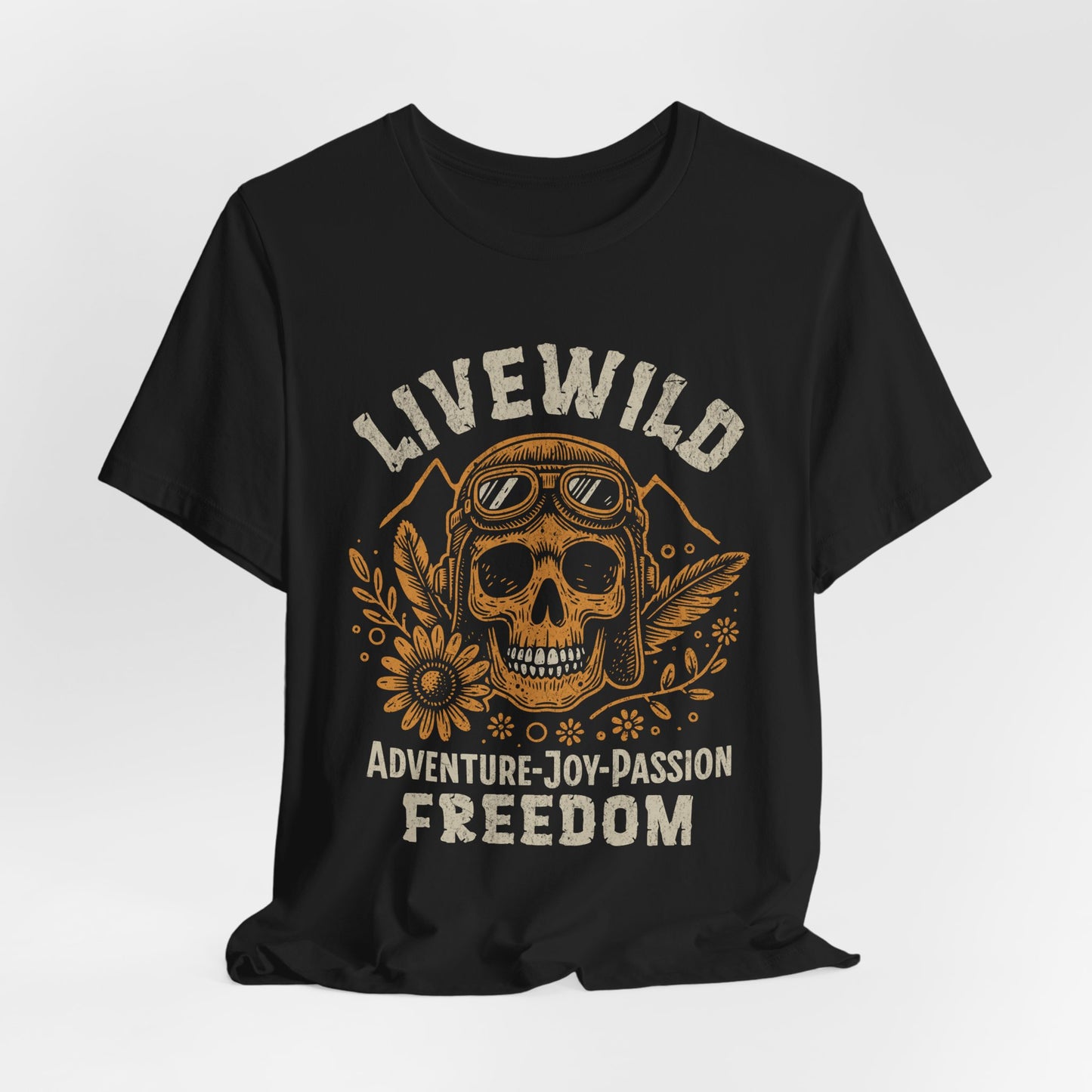 Live Wild Freedom Skull T-Shirt
