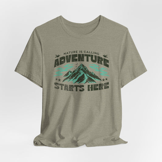 Adventure Starts Here Mountain T‑Shirt