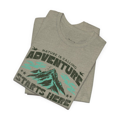 Adventure Starts Here Mountain T‑Shirt
