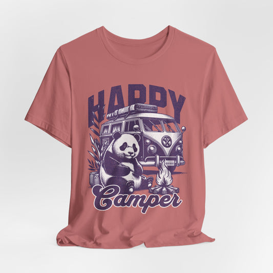 Happy Camper Panda T‑Shirt (Mauve)